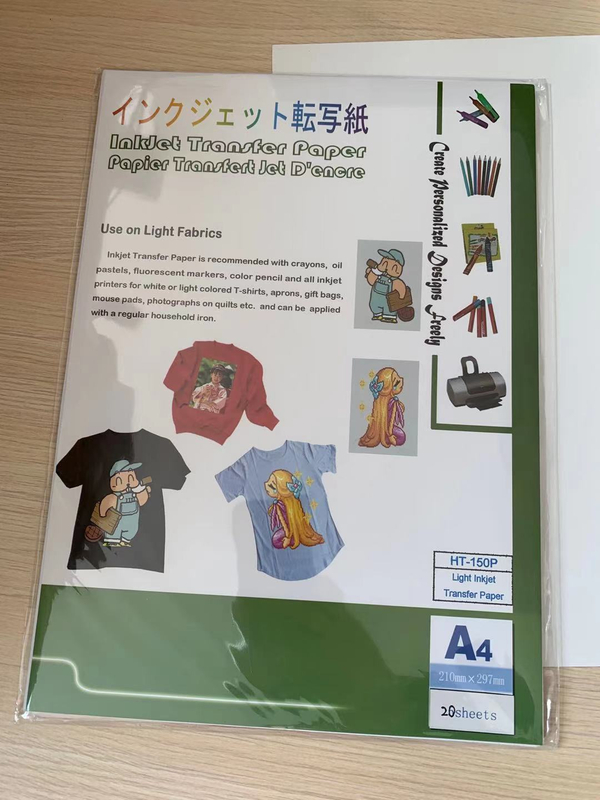 Light color inkjet printable PU transfer film for desk top inkjet printer